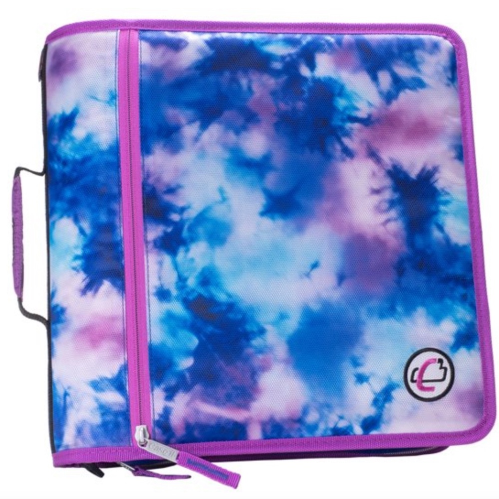 Case-It Printed Mighty Zip, ring zipper binder, 3-Inch Capacity, NWT